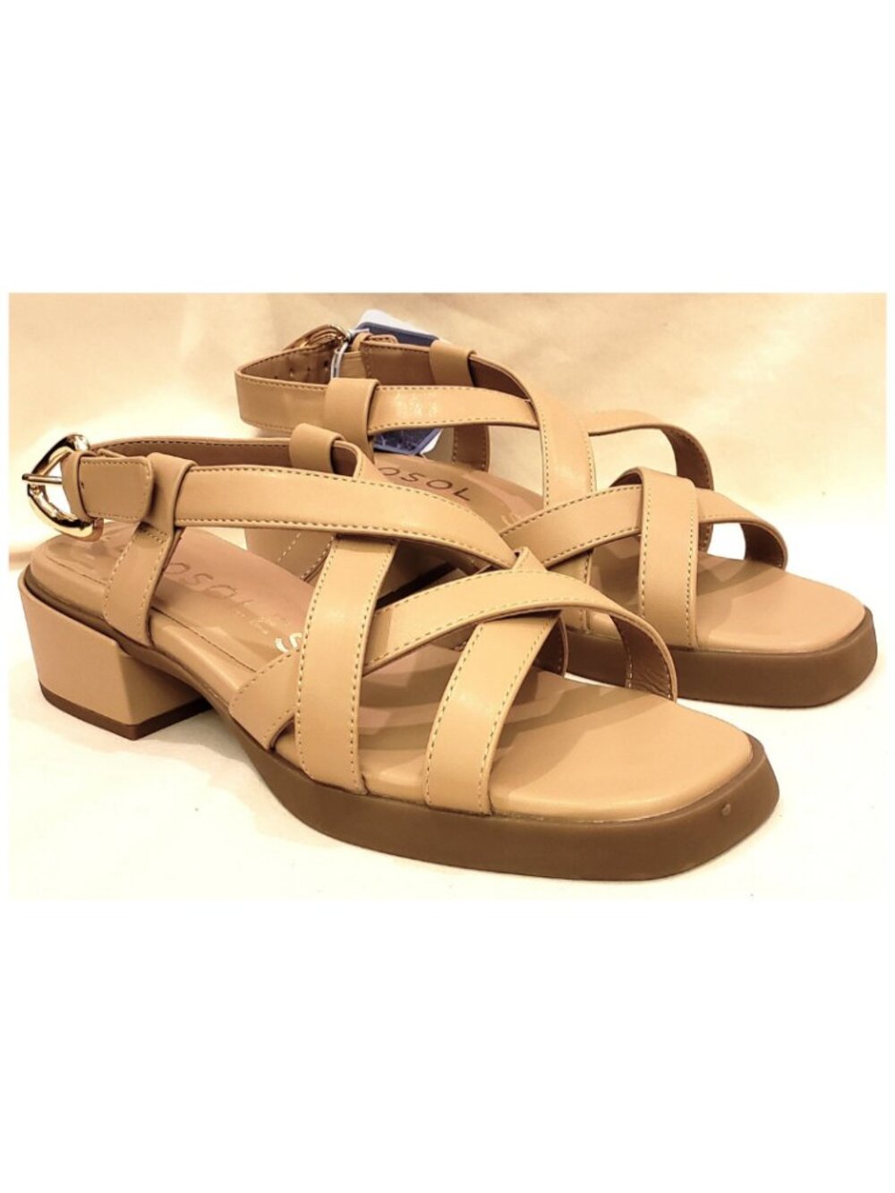 Aerosoles Comfort Low Heeled Slingback Sandals Size 8M Beige